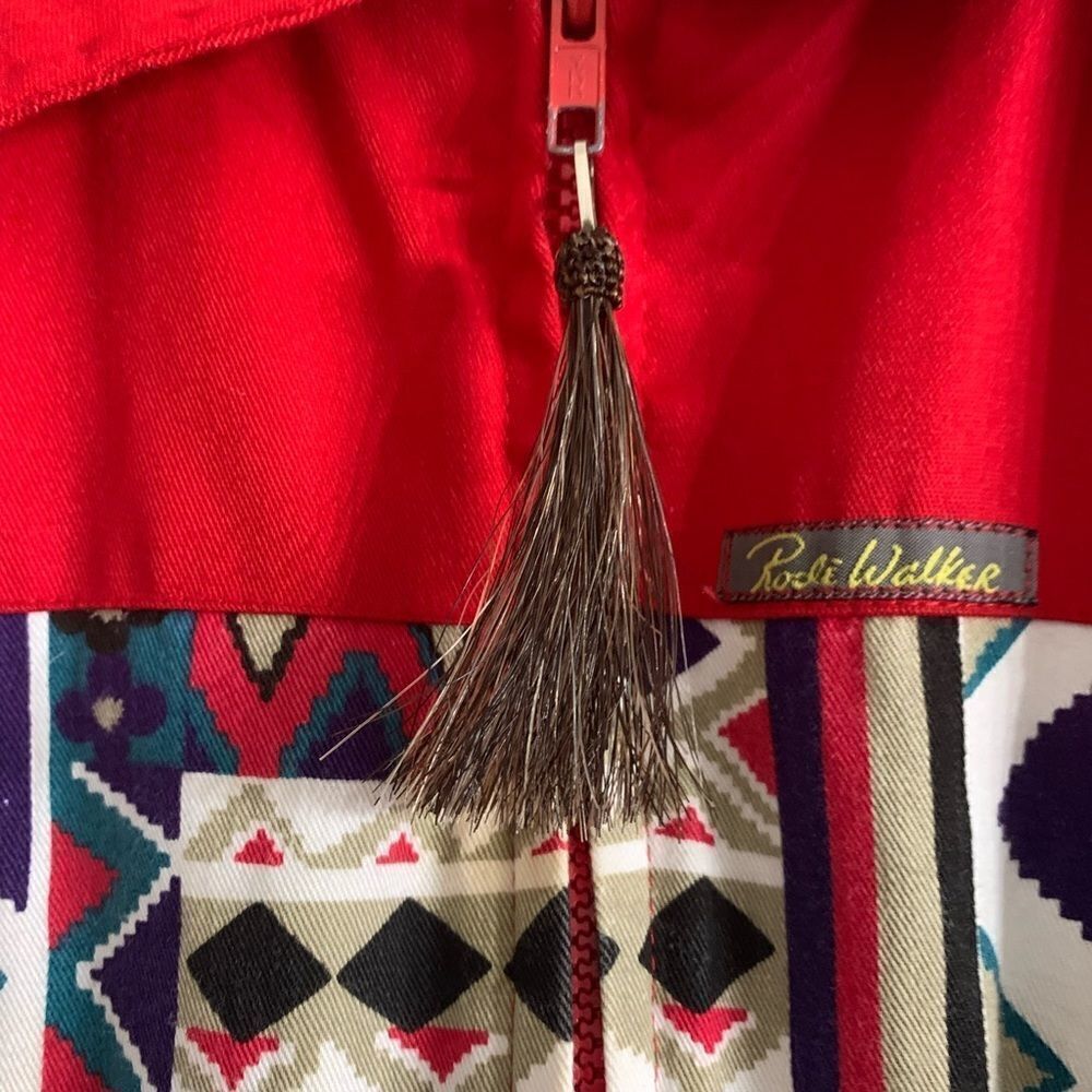 Rode Walker medium jacket with western pattern Jacket Red medium. Made in USA - Picture 3 of 8